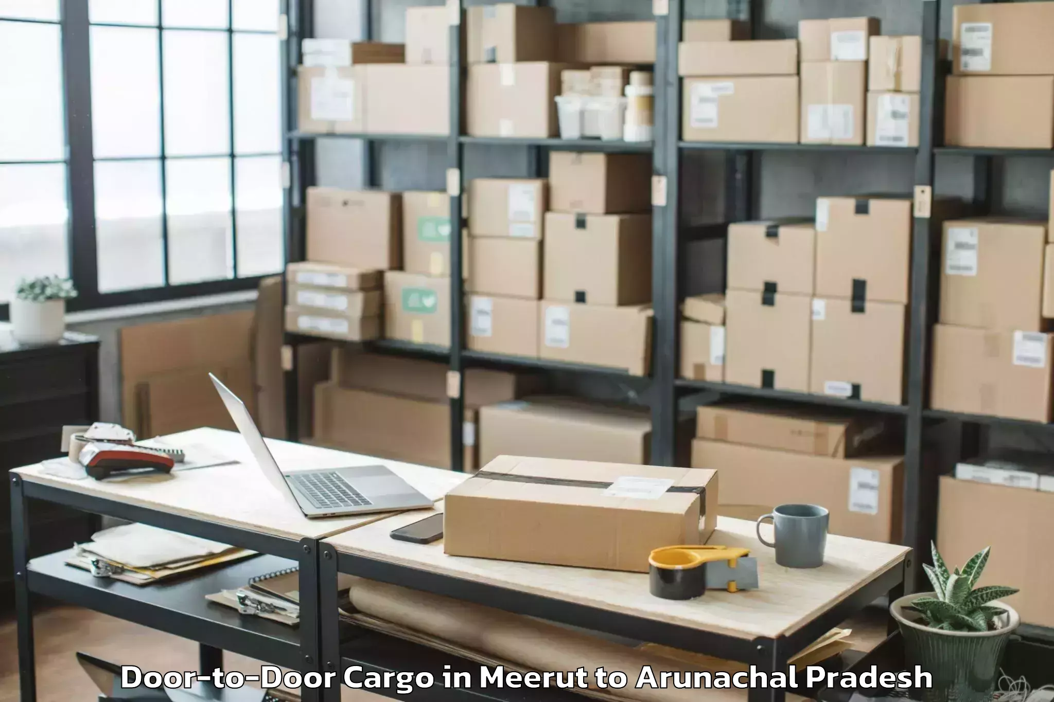 Affordable Meerut to Pumao Door To Door Cargo